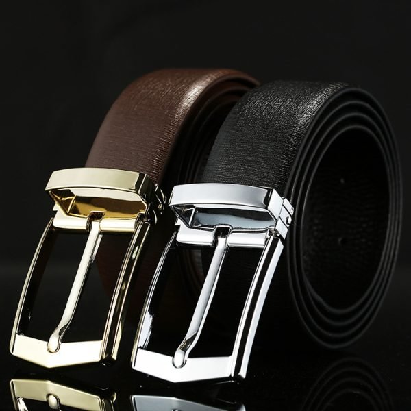 First Layer Cowhide Men's Simplicity Pin Buckle Belt