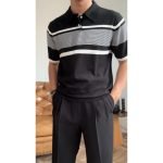 Casual Knitted Men's T-shirt Summer