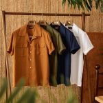 Men's Short-sleeved Summer Cotton And Linen Cuban Collar Shirt