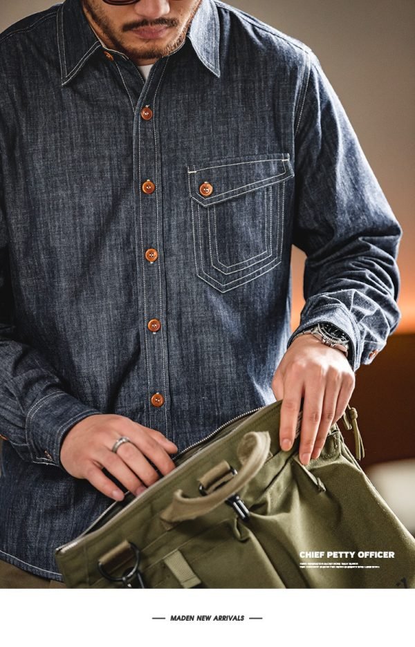 Madden Work Clothes American Retro Denim Shirt