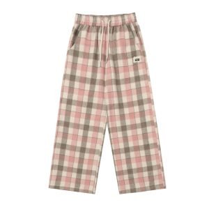 Plaid Casual Pants Men's American Retro