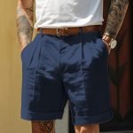 Men's Pleated Pocket Straight Leg Shorts