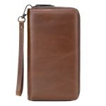 Men's Long Genuine Leather Clutch Wallet Zipper