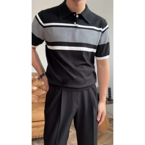 Casual Knitted Men's T-shirt Summer