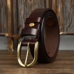 3.3CM Wide Copper Buckle Trendy Fashion Retro Belt Men