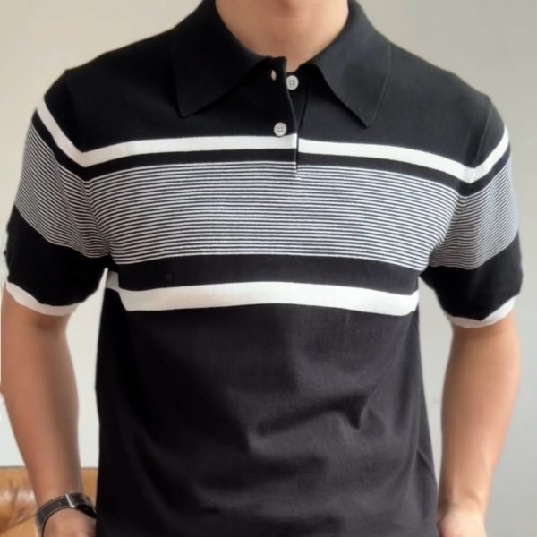 Casual Knitted Men's T-shirt Summer