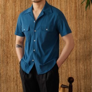 Summer Retro Breathable Ancient Short-sleeved Casual Shirt